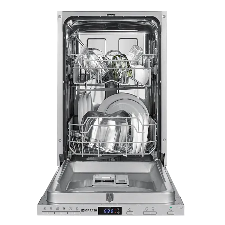 Посудомоечная машина узкая встраиваемая MEFERI MDW4562 LIGHT, 45 см, 9 комплектов посуды, 6 программ, 2 корзины, половинная загрузка, отсрочка, таймер, защита от протечек Посудомоечная машина узкая встраиваемая MEFERI MDW4562 LIGHT, 45 см, 9 комплектов посуды, 6 программ, 2 корзины, половинная загрузка, отсрочка, таймер, защита от протечек