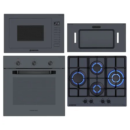 Комплект встраиваемой техники MEFERI 60см серый MS60GR42 Комплект встраиваемой техники MEFERI 60см серый MS60GR42