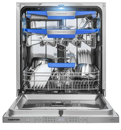 Посудомоечная машина встраиваемая с инвертором MEFERI MDW6083 COMFORT PLUS, 60 см, 14 комплектов посуды, с автооткрыванием, с аквастопом, луч на полу, внутренняя подсветка, половинная загрузка, отсрочка Посудомоечная машина встраиваемая с инвертором MEFERI MDW6083 COMFORT PLUS, 60 см, 14 комплектов посуды, с автооткрыванием, с аквастопом, луч на полу, внутренняя подсветка, половинная загрузка, отсрочка