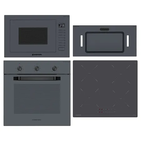 Комплект встраиваемой техники MEFERI 60см серый MS60GR44 Комплект встраиваемой техники MEFERI 60см серый MS60GR44