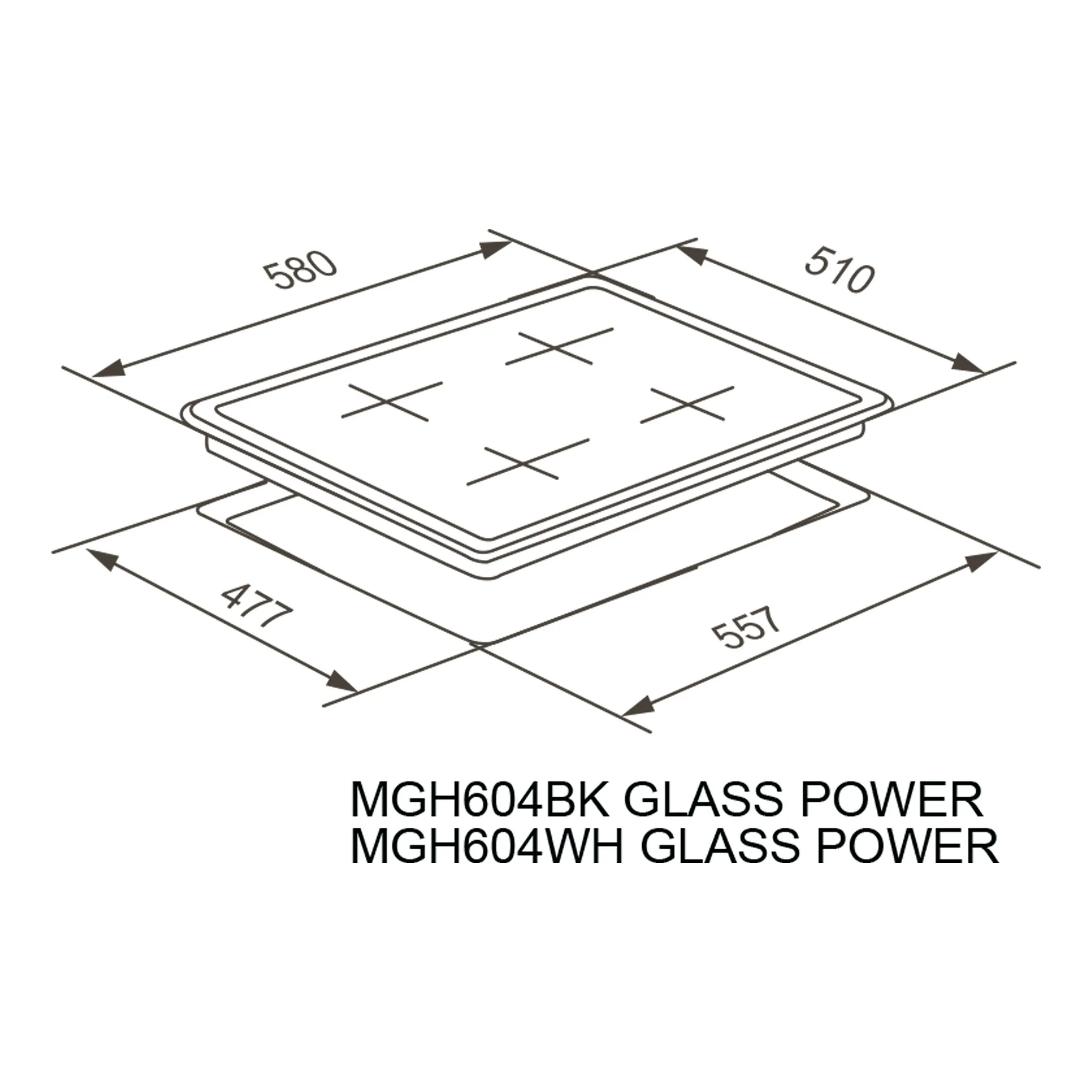 Газовая варочная панель MGH604BK GLASS POWER ✓ цена meferi.ru